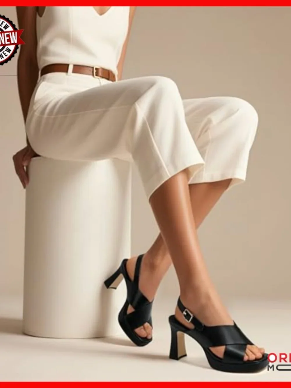 Women's Platform Heels Chunky Block Heel Sandals Slingback Square Toe Ankle